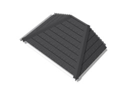 Hipped lean to solid roof