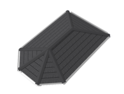 Victorian hipped back solid roof